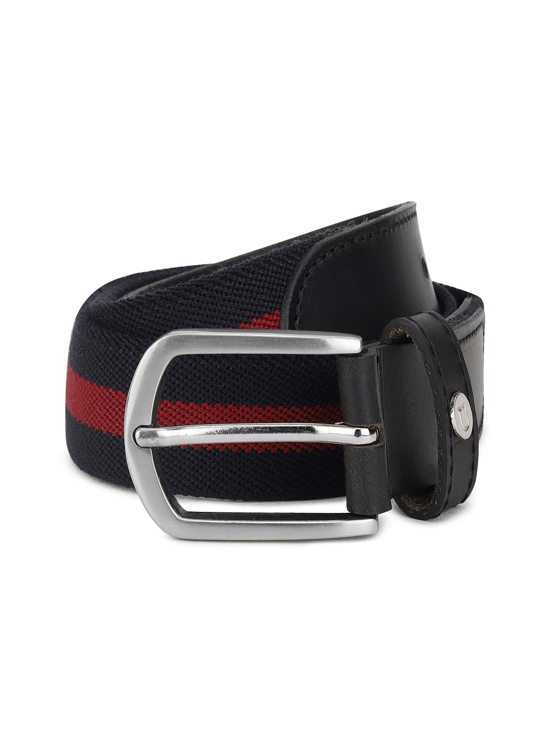 Urbano Fashion Men Black Textured Leather Belt