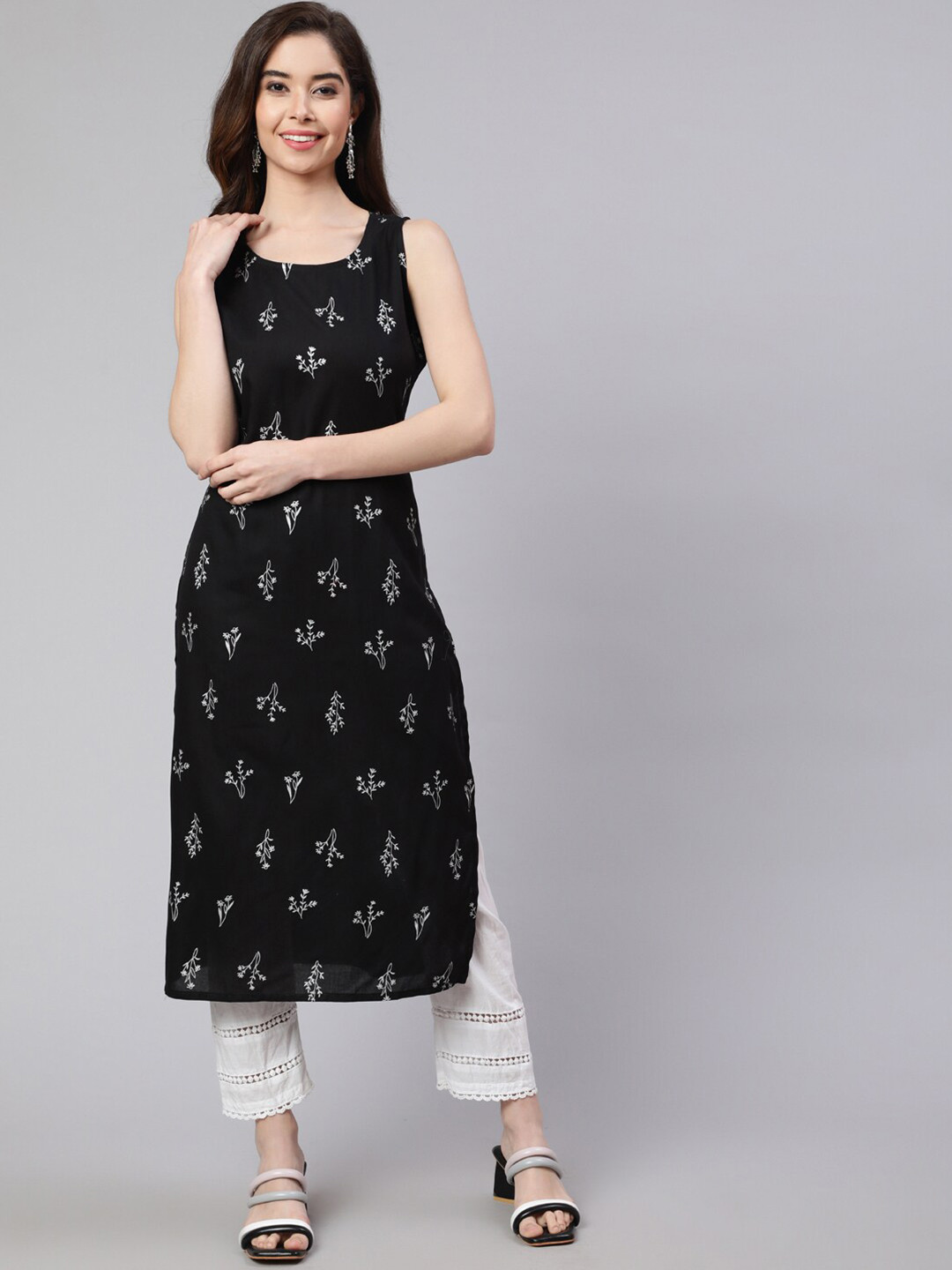 SAK JAIPUR Printed Straight Kurta
