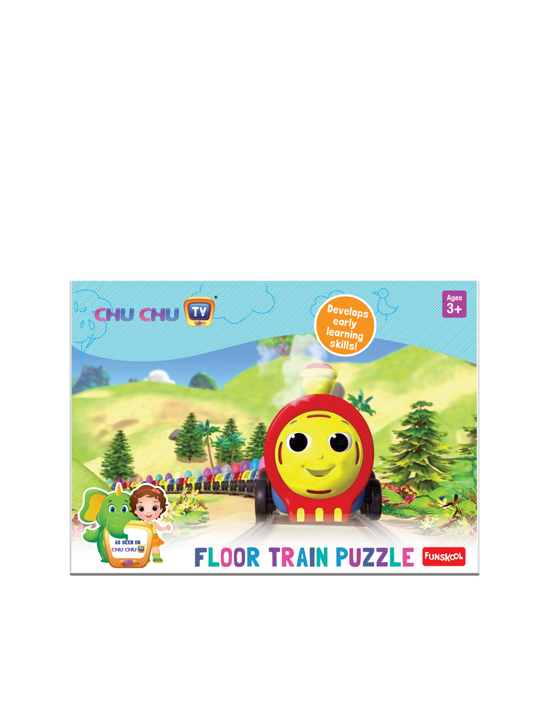 Funskool Yellow & Red 18 Pcs Chuchu Alphabet Floor Train Puzzle