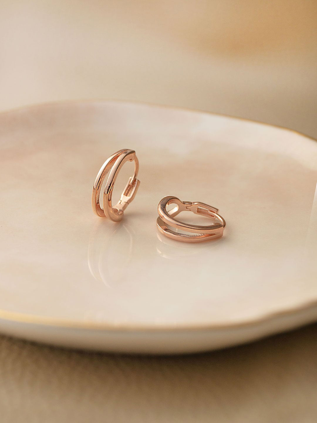 MANNASH Rose Gold-Plated Sterling Silver Hoop Earrings