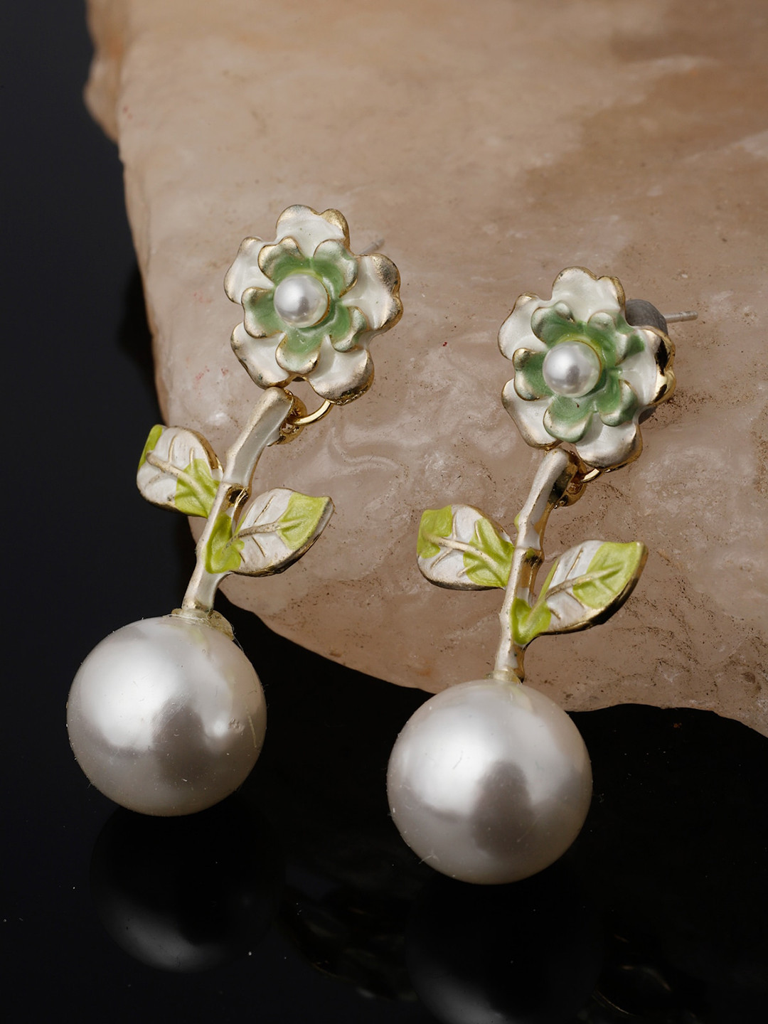 AVANT-GARDE PARIS Gold-Palted Floral Drop Earrings