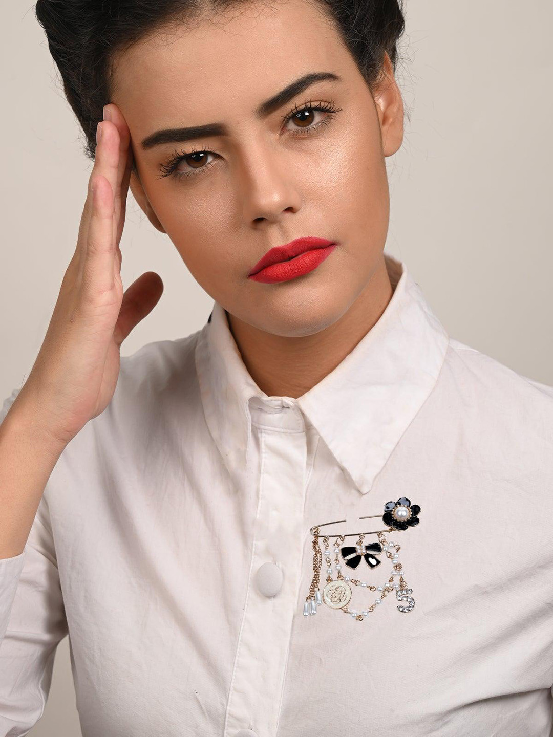 ODETTE Safety Pin Designer Brooch