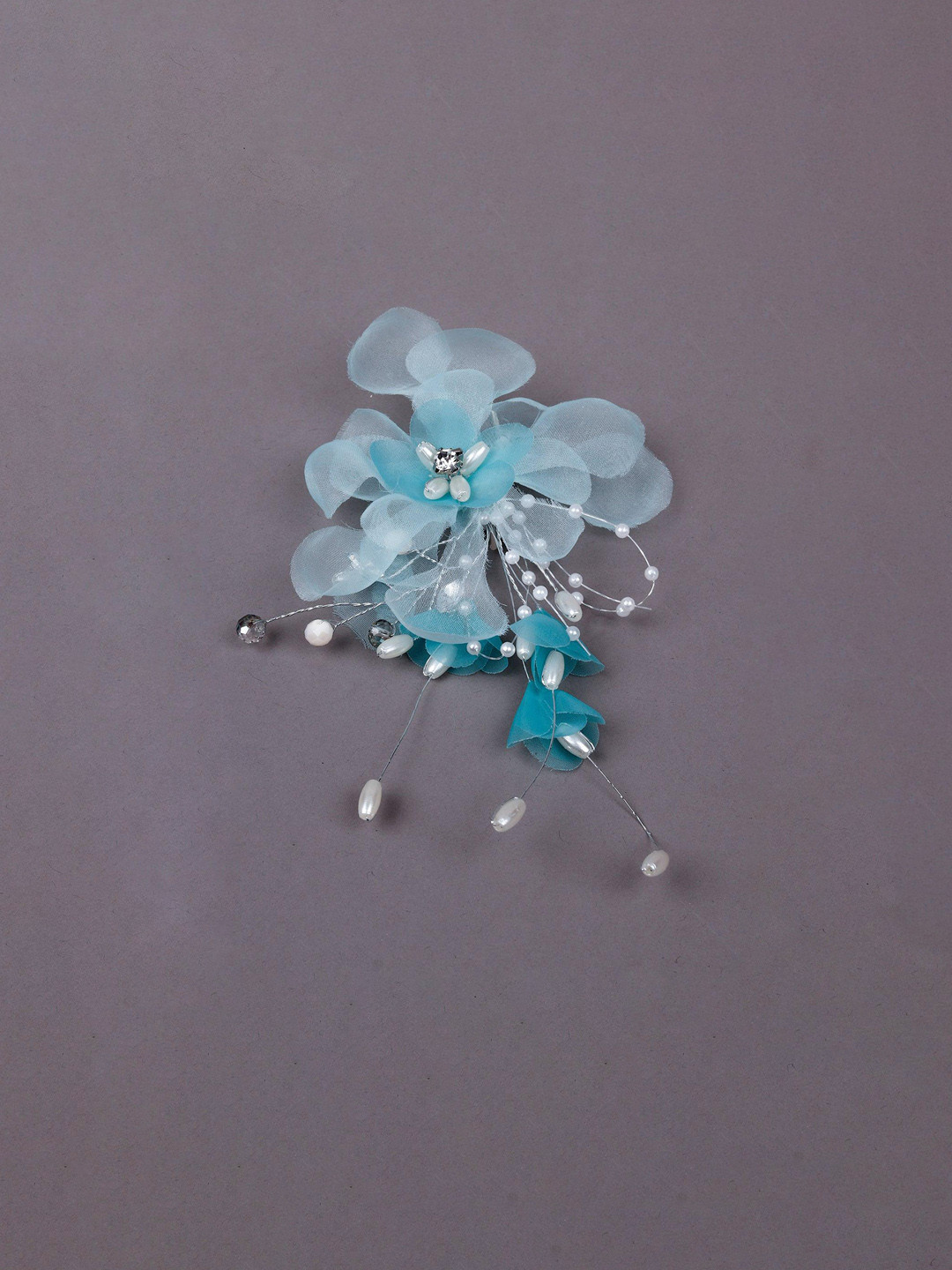 ODETTE Blue Vibrant Floral Brooch