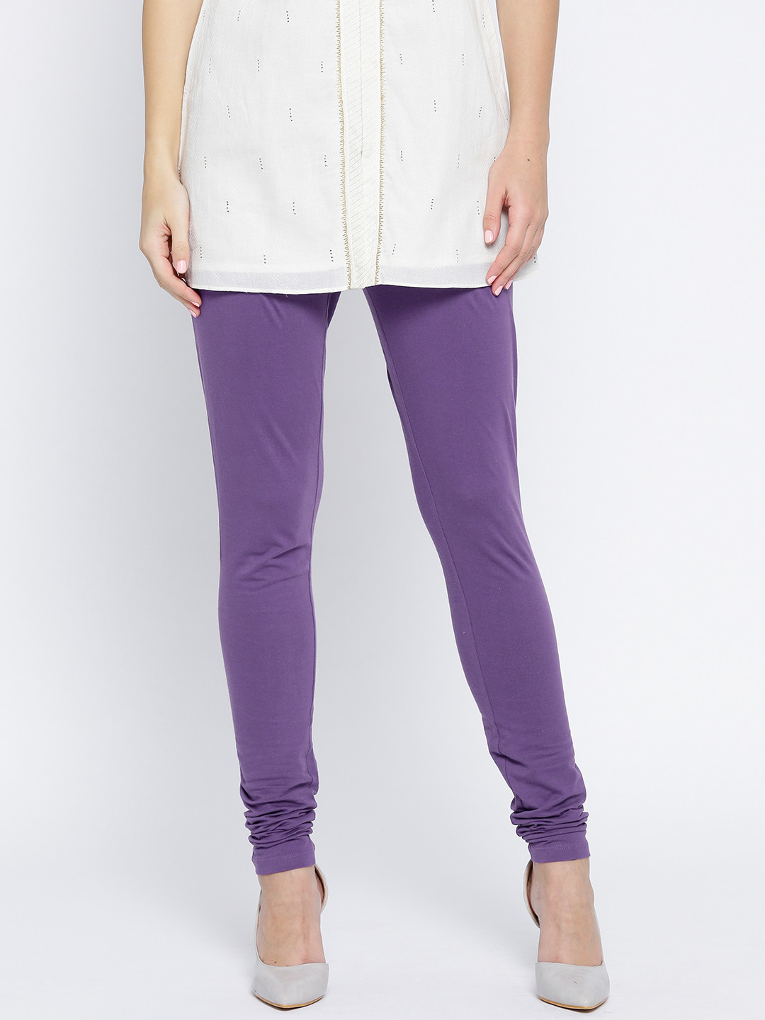 AURELIA Purple Churidar Leggings