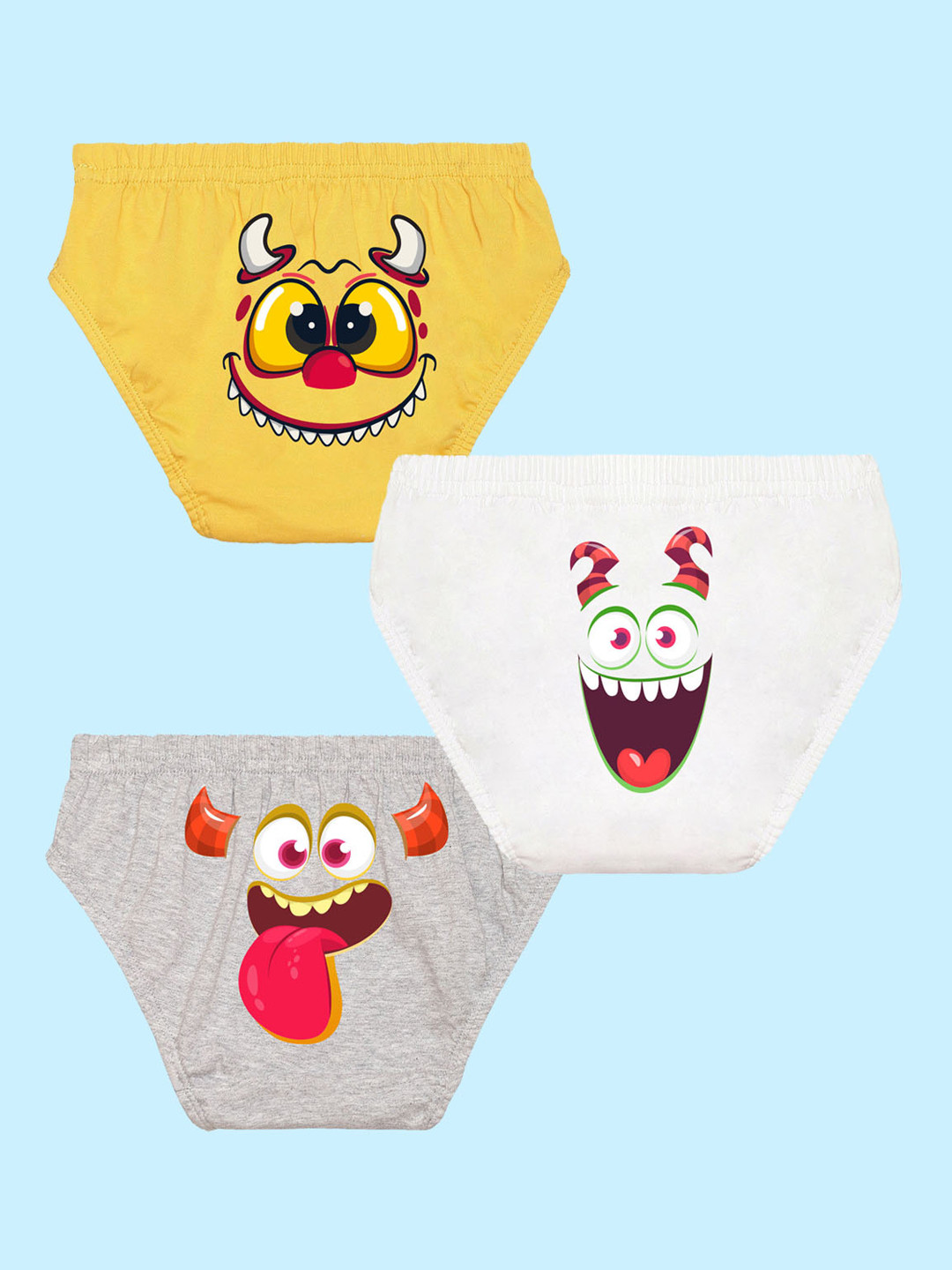 NUSYL Boys Pack Of 3 Printed Cotton Basic Briefs NUBCBRFPO3.0068