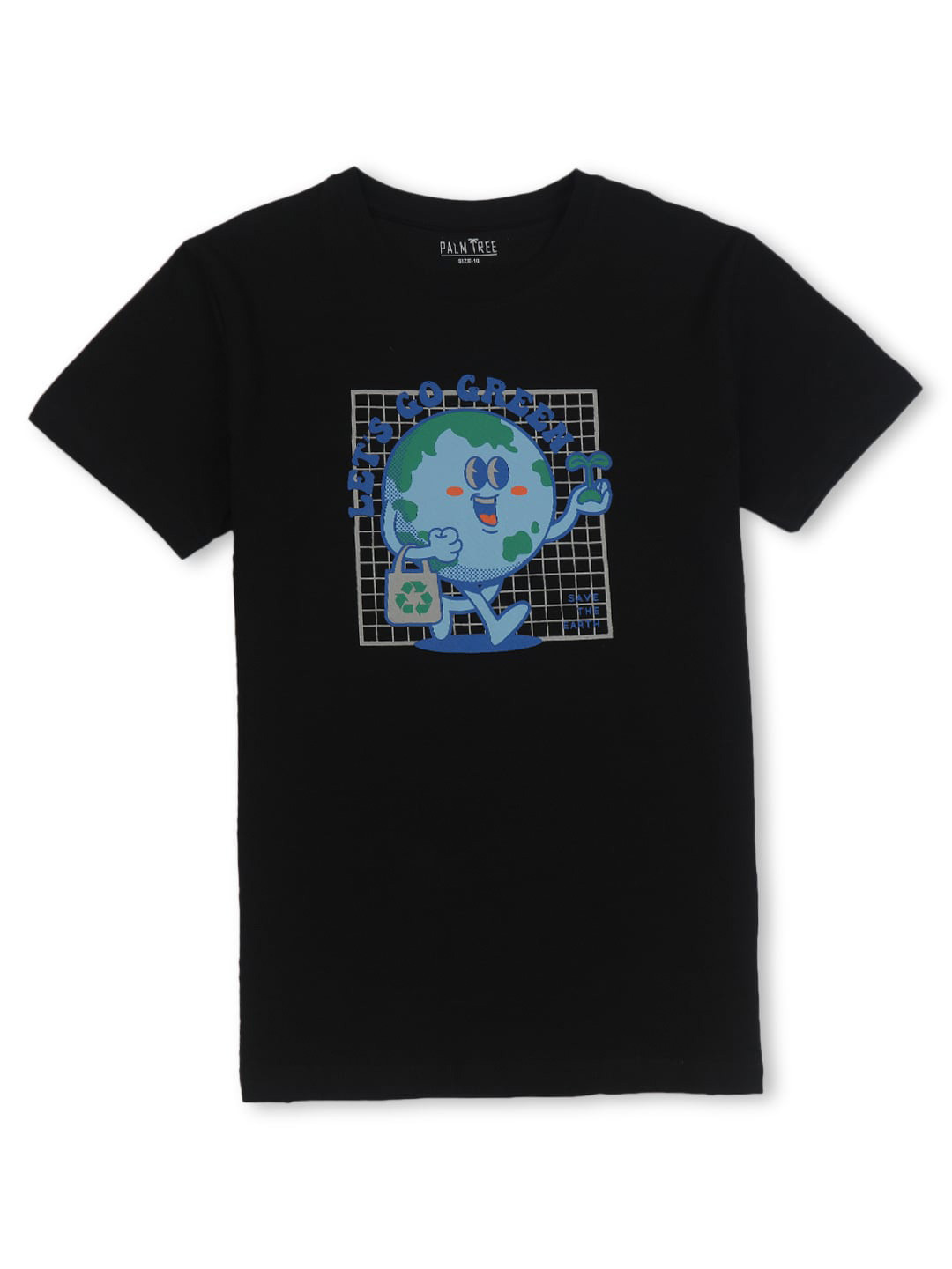 Palm Tree Boys Graphic Printed Round Neck Cotton T-shirt