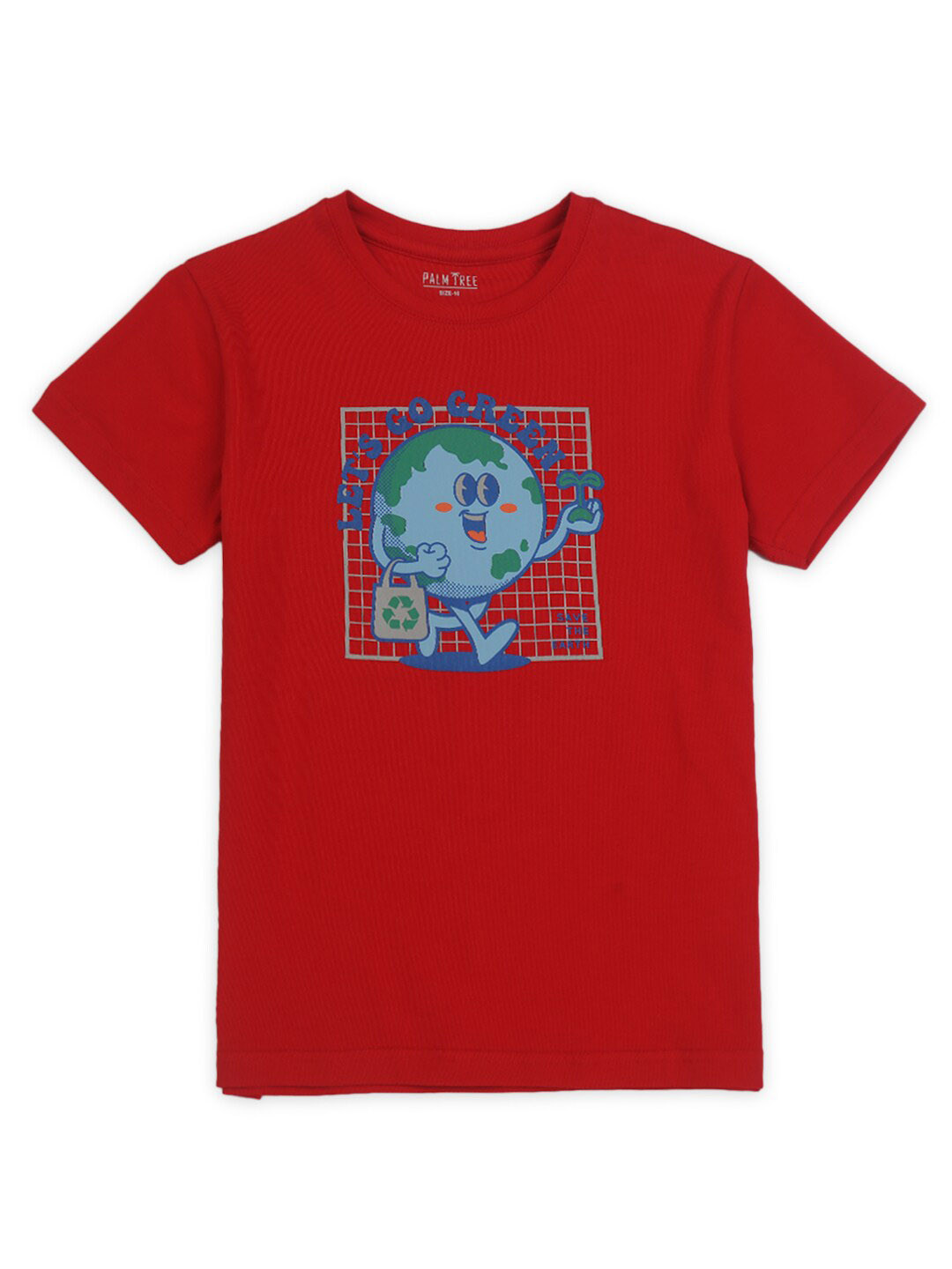 Palm Tree Boys Graphic Printed Round Neck Cotton T-shirt