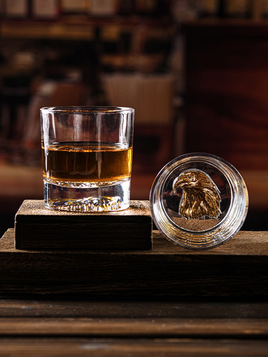 MELBIFY Set of 2 Eagle Whiskey Glasses - 300 ML