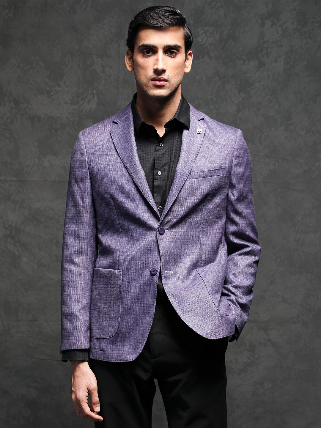 RARE RABBIT Men Drew Tailored Fit Notched Lapel Single-Breasted Blazer