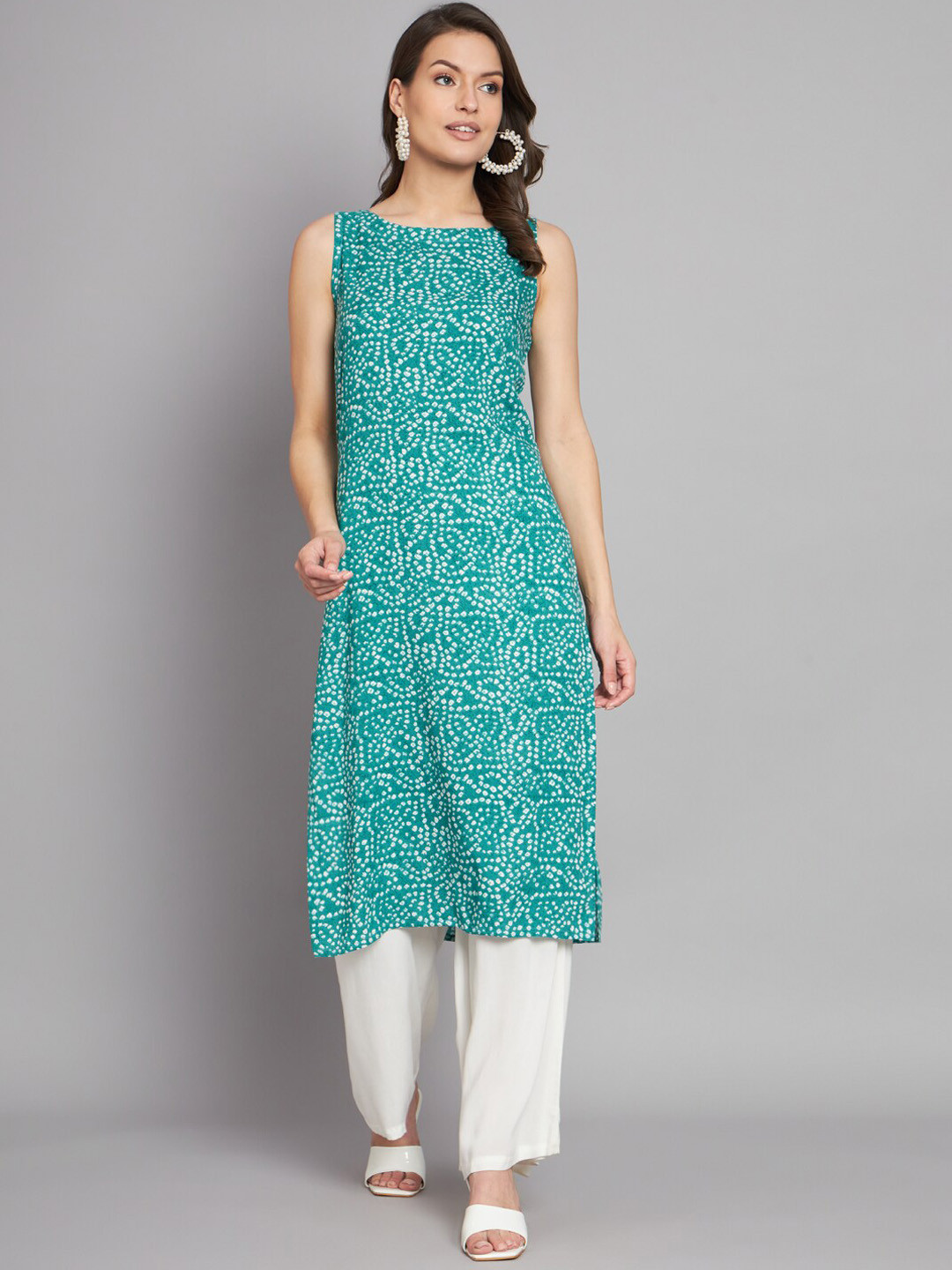 Vastralay Geometric Printed Straight Kurta
