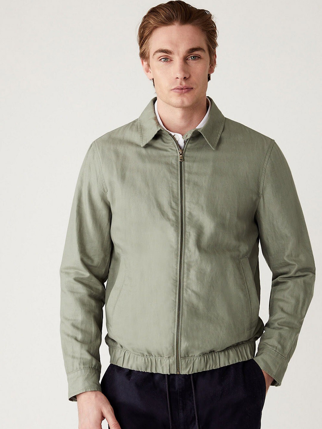 Buy Marks & Spencer Shirt Collar Bomber Jacket - Jackets for Men