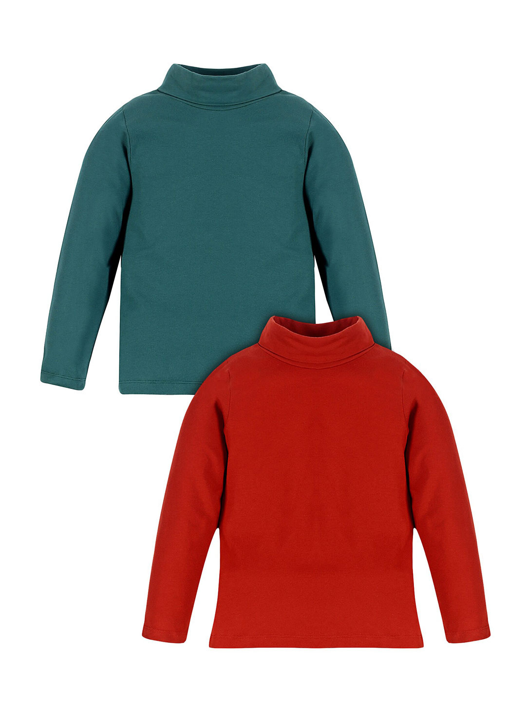 PLUM TREE Boys Pack Of 2 High Neck Pure Cotton T-Shirt