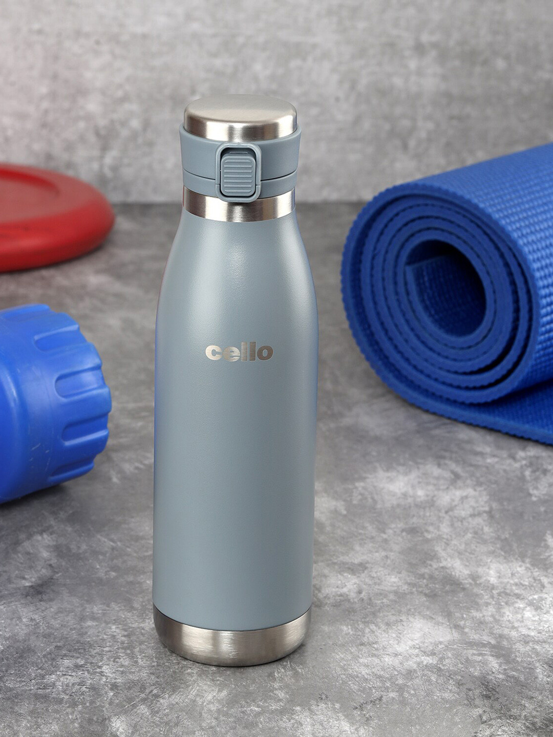 Cello Duro Grey Double Wall Vaccum Stainless Steel Flask-900ml