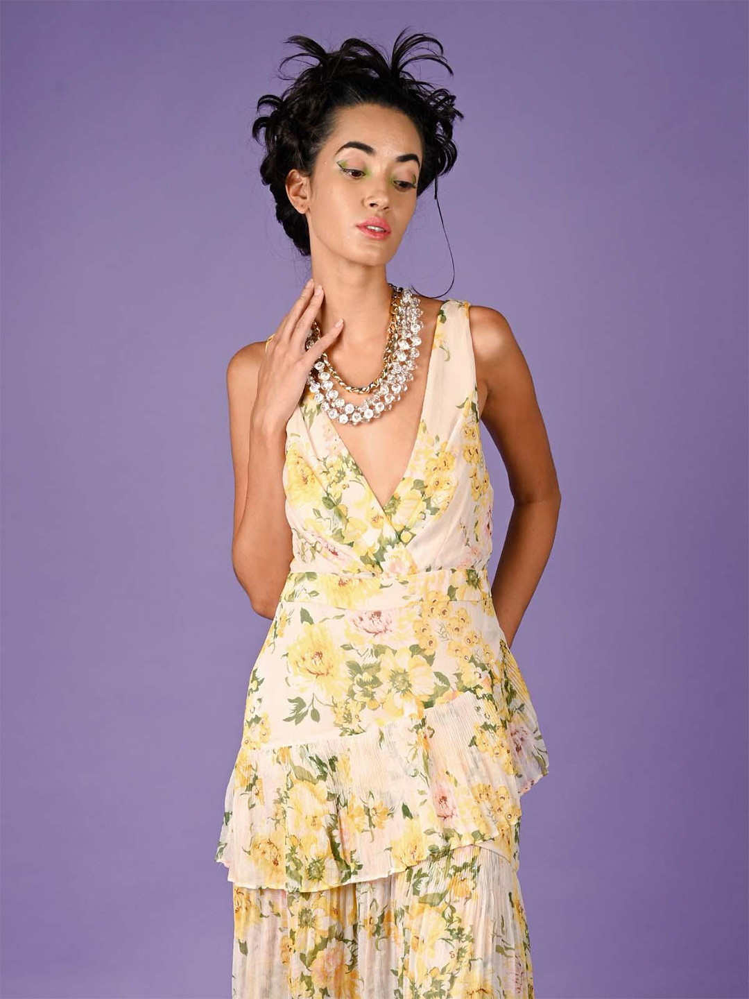 ODETTE Layered Artificial Stone & Beaded Necklace