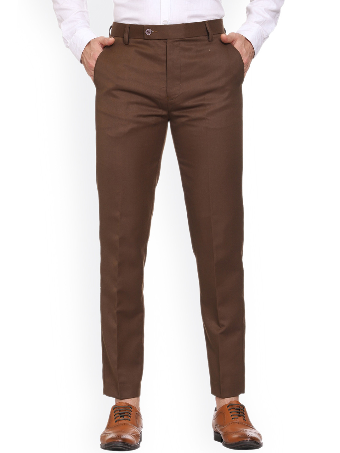 MALENO Men Smart Slim Fit Formal Trousers