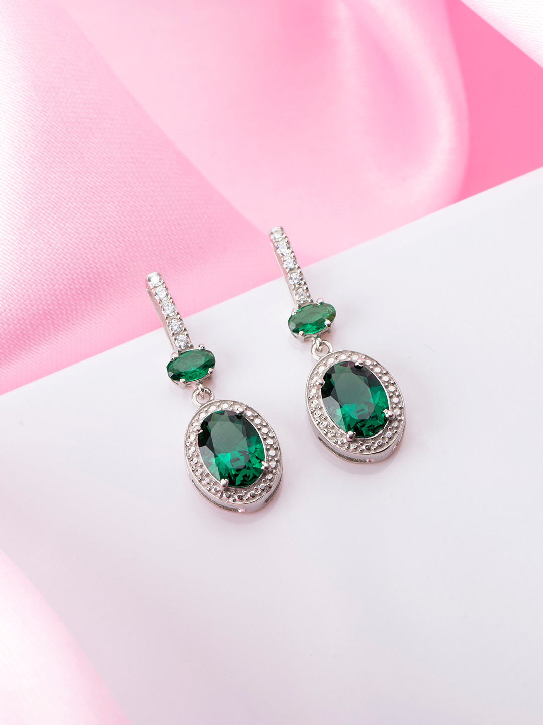 Zavya 925 Pure Sterling Silver Oval Drop Earrings