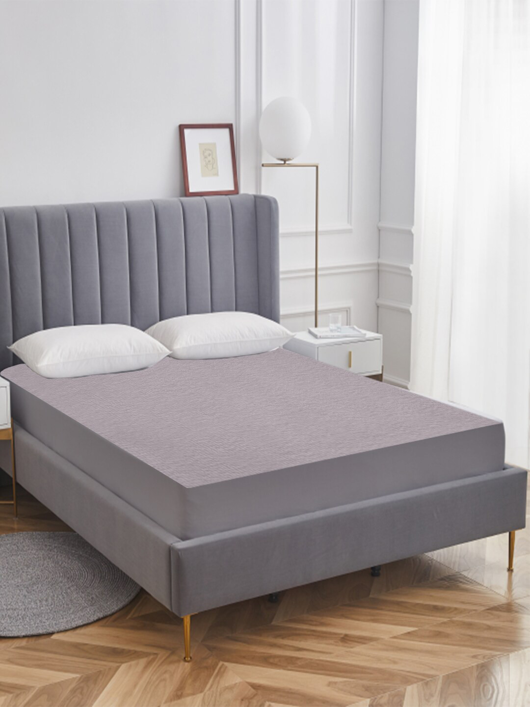 AVI Grey Terry Cotton Waterproof California King Bed Mattress Protector