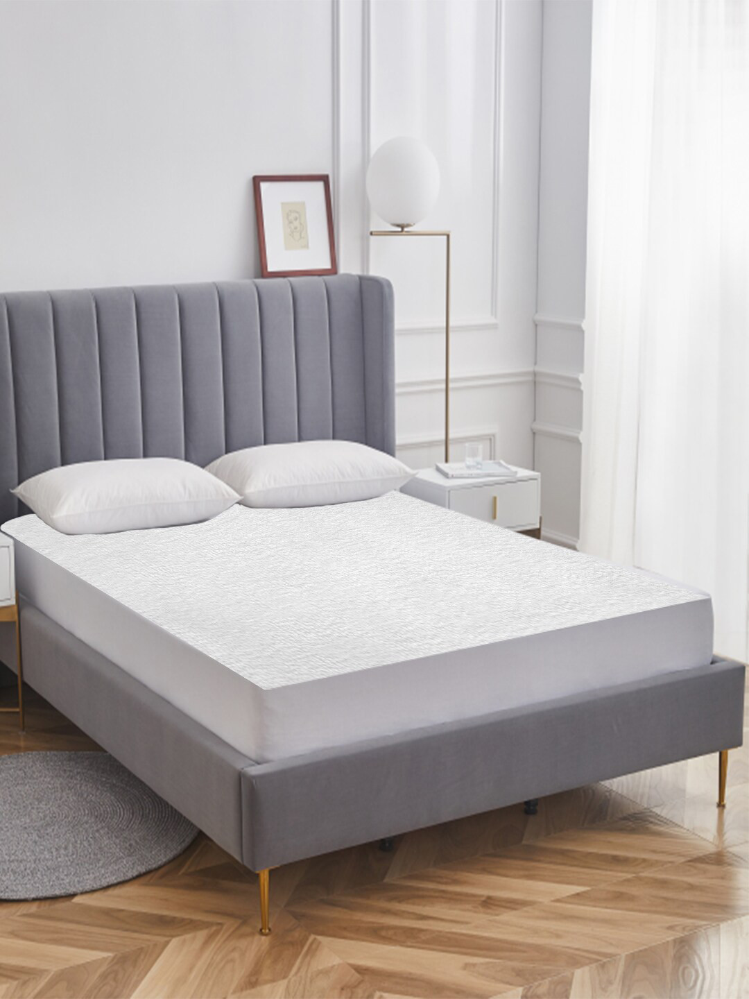 AVI White Waterproof California King Bed Mattress Protector