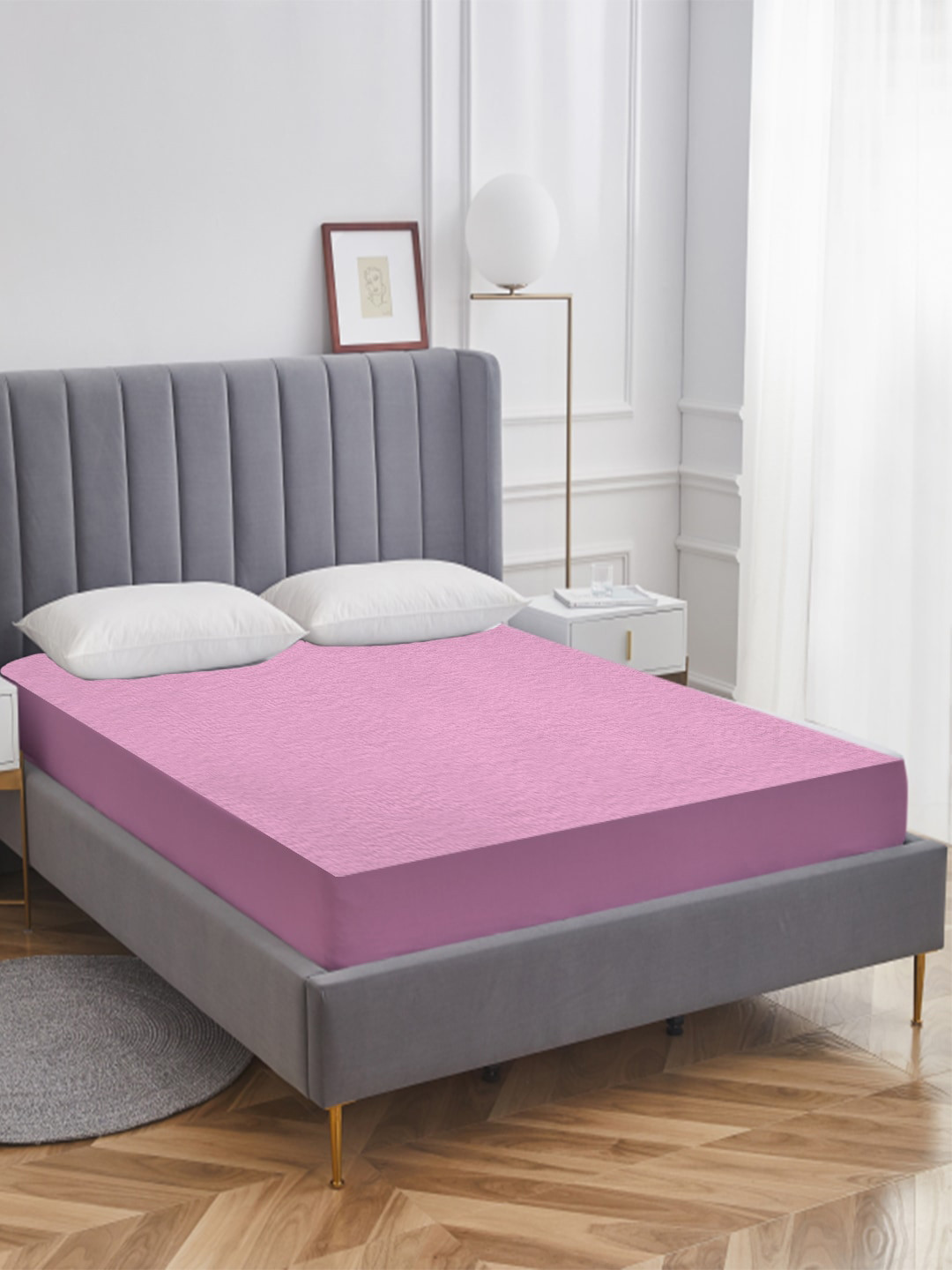 AVI Pink Terry Cotton Waterproof King Bed Mattress Protector