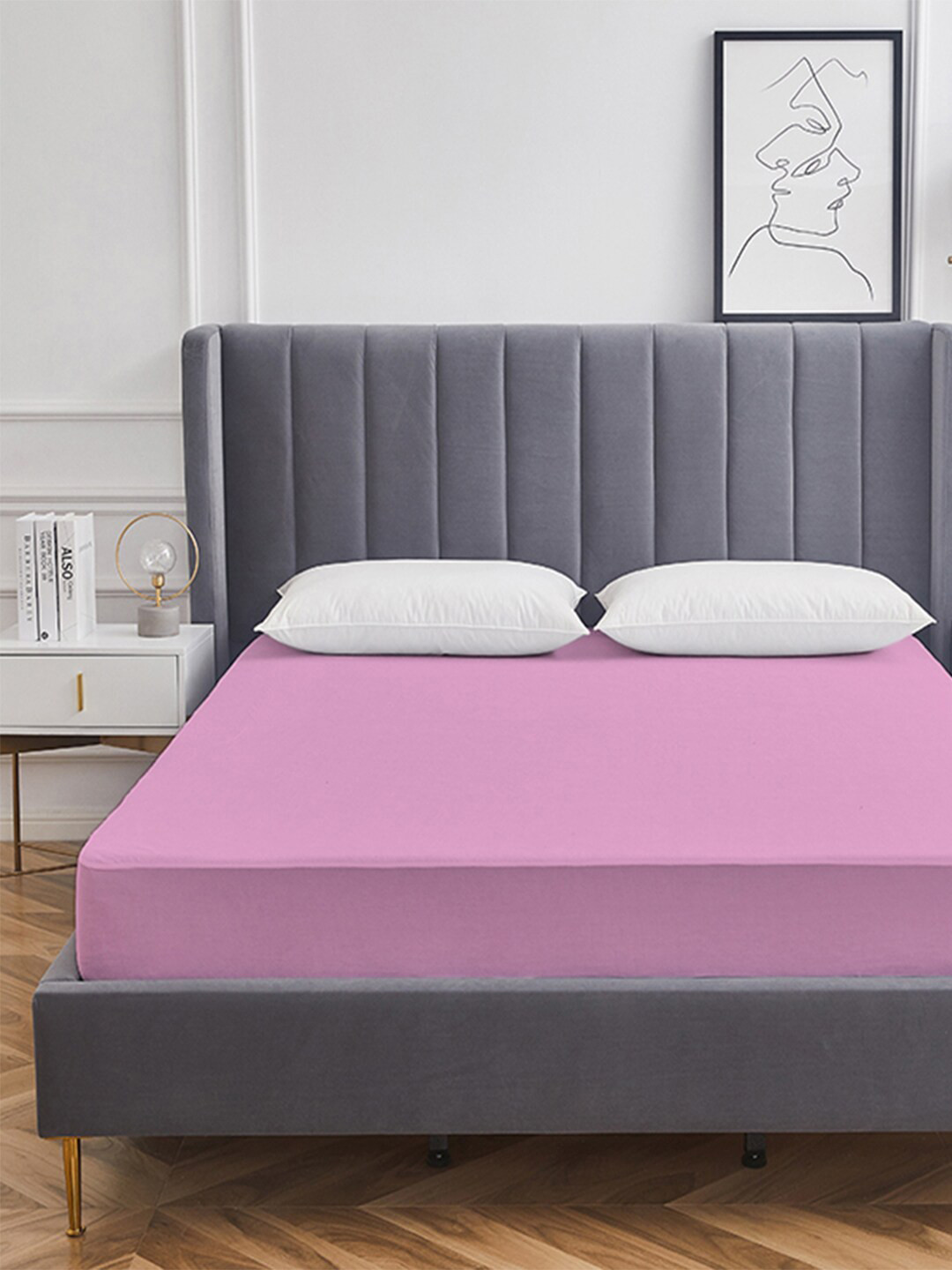 AVI Pink Terry Cotton Waterproof Single Bed Mattress Protector