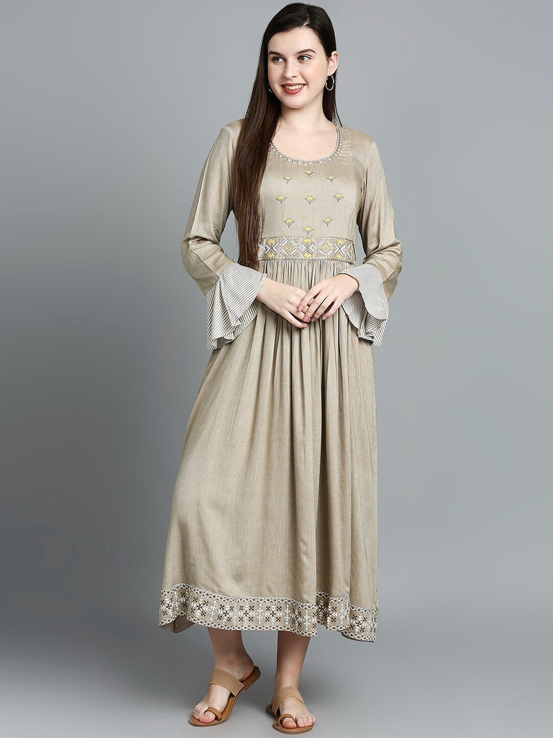 True Shape Ethnic Motifs Embroidered Maternity A-Line Kurta