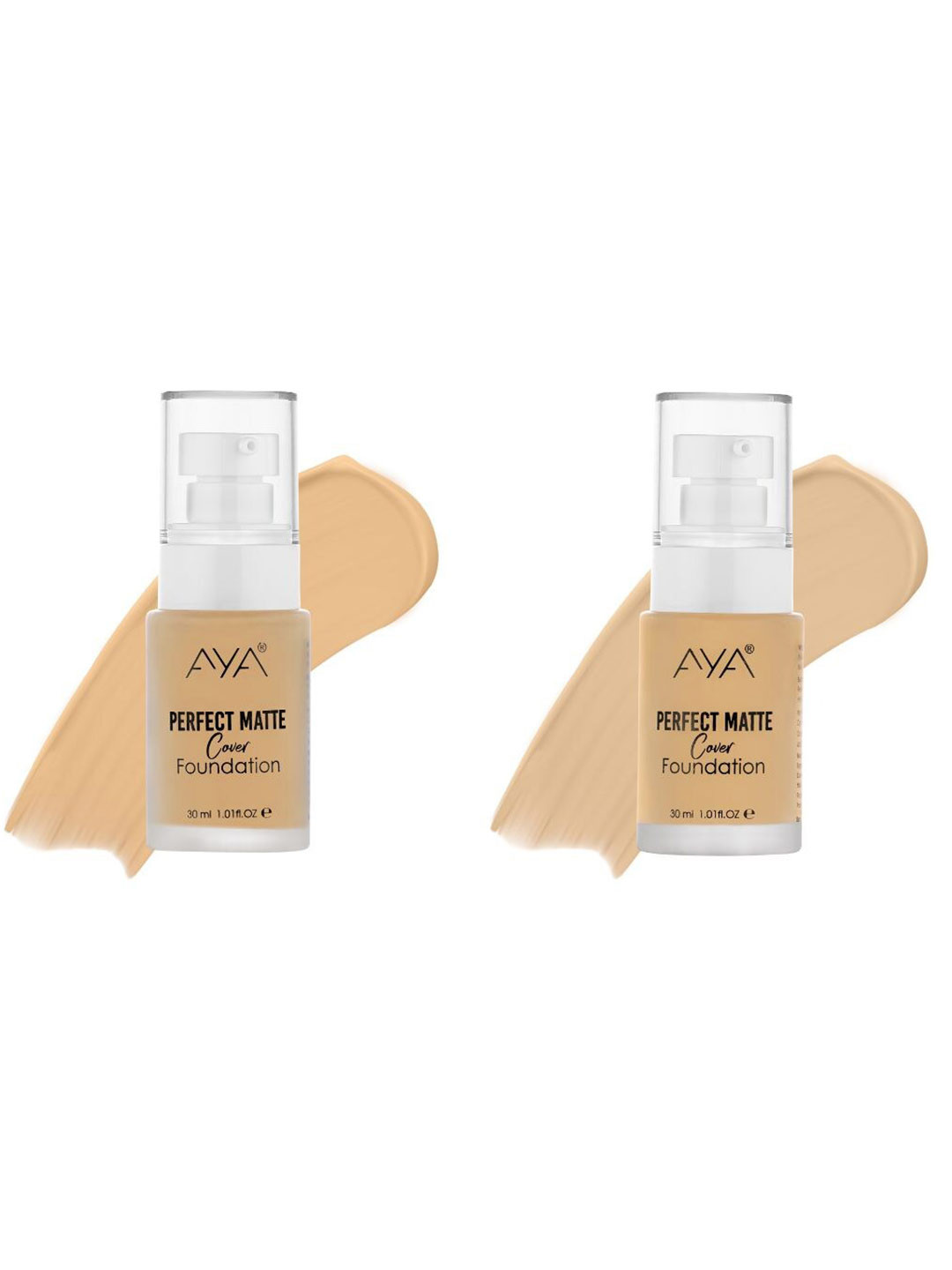 AYA Perfect Matte Set Of 2 Cover Foundations 30 ml Each Beige 02 Ivory 01