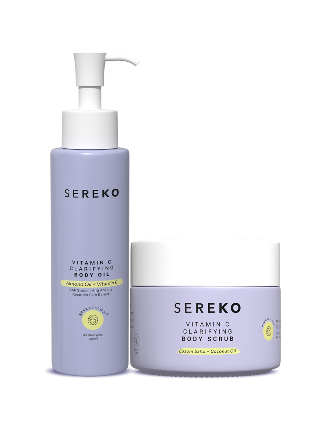 SEREKO Vitamin C Exfoliating Skincare Kit Body Scrub 100g & Body Oil 100ml