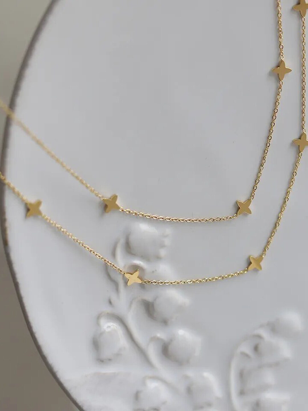 PALMONAS Women18k Gold Plated Starry Night Waterproof & Anti Tarnish Necklace