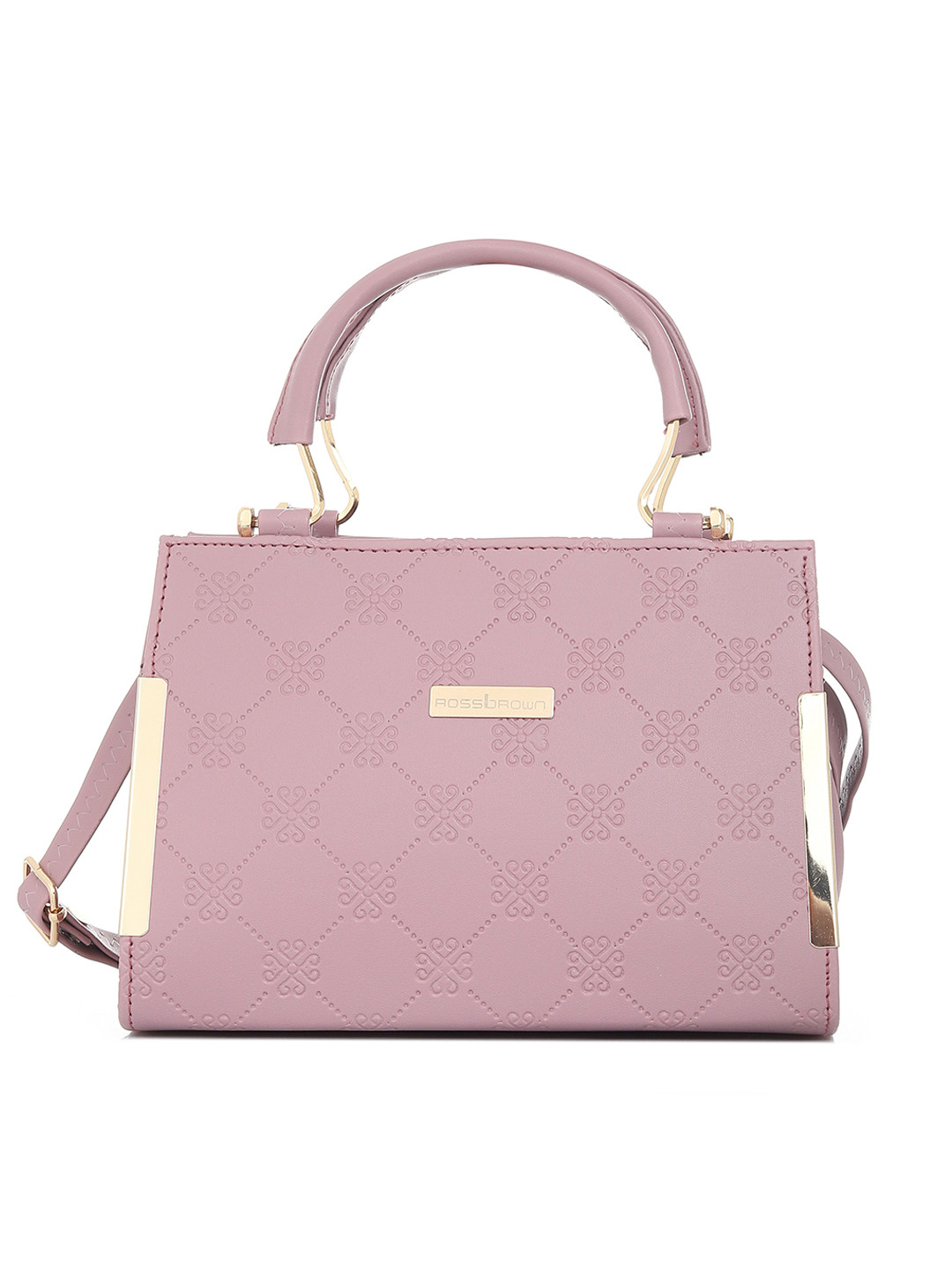 ROSS BROWN Self Design Structured Handheld Bag