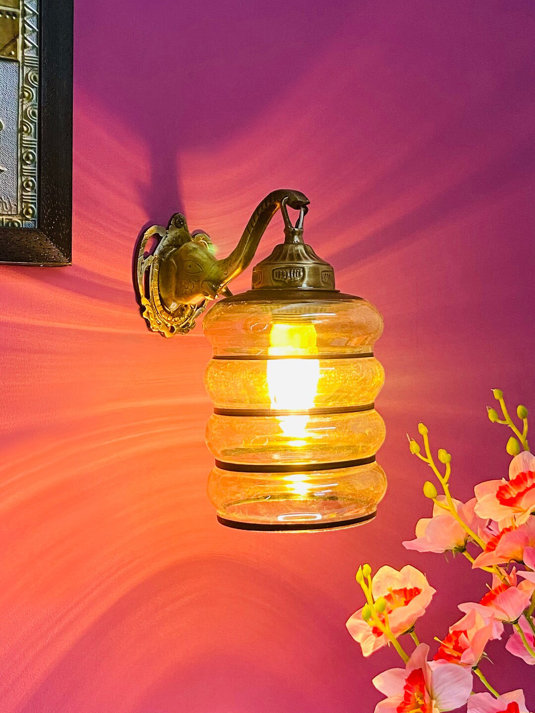 foziq Brown Glass Wall Lamp