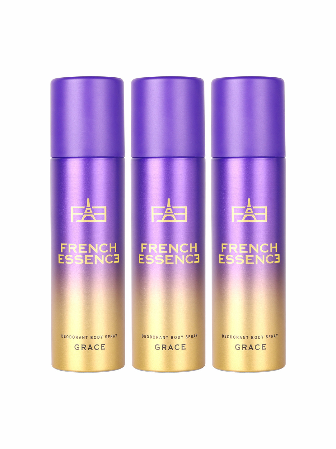 FRENCH ESSENCE Women Set Of 3 Grace Long Lasting Deodorant Body Spray - 150ml Each