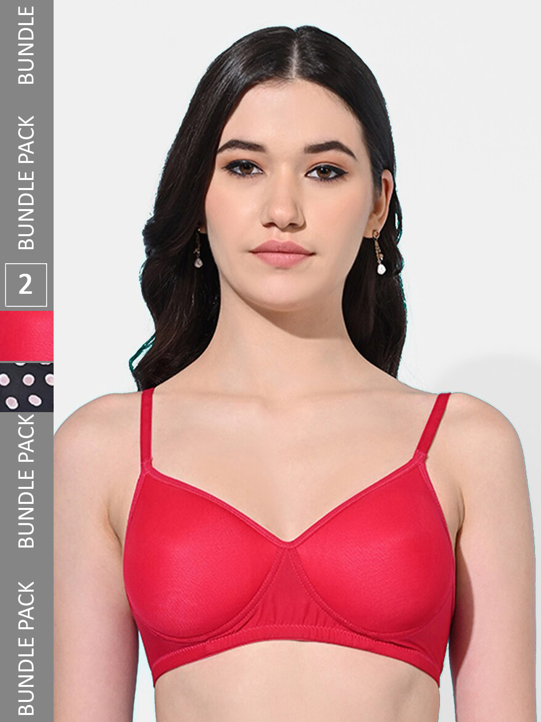 FIMS Pack Of 2 Printed Full Coverage Lace All Day Comfort Bra BRA_SLK-T_Rani_SLK