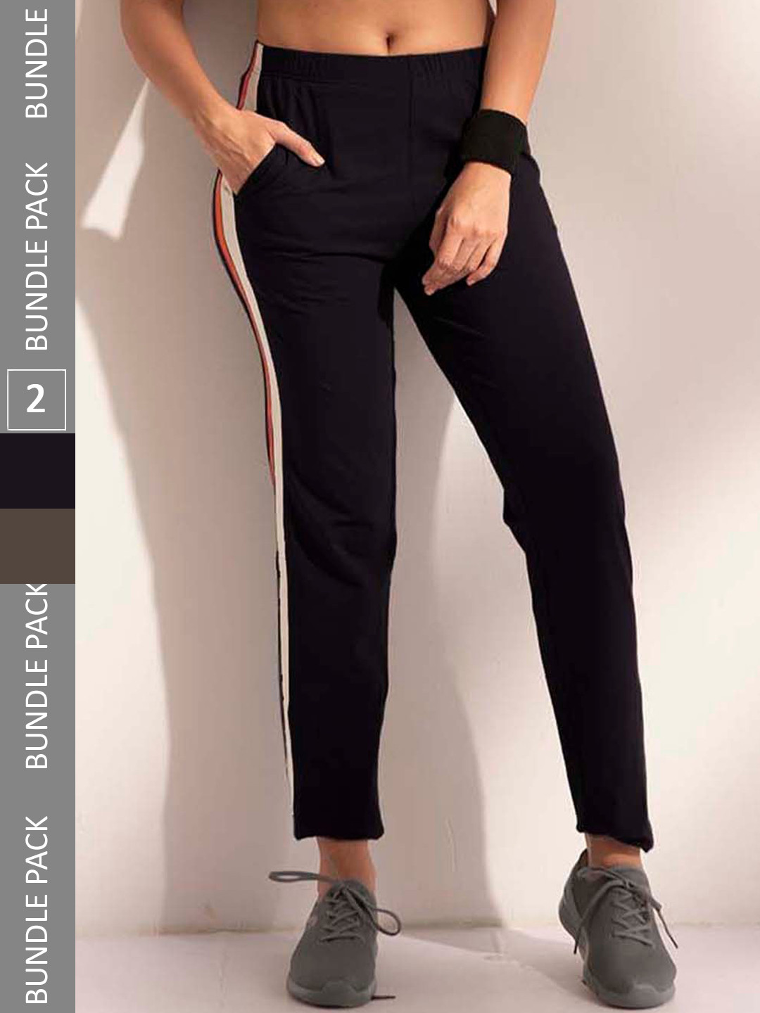 LYRA Women Pack Of 2 Assorted Cotton Relaxed-Fit Track Pants With Anti Odour Technology