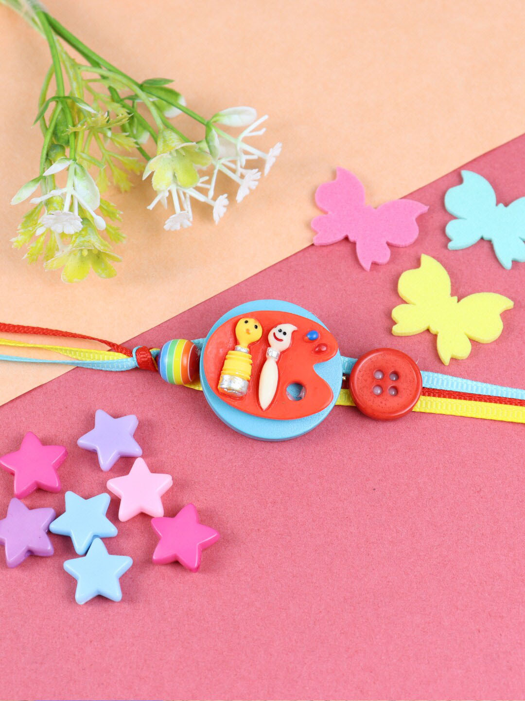 Asthetika Boys Paint Palette Charm Thread Rakhi