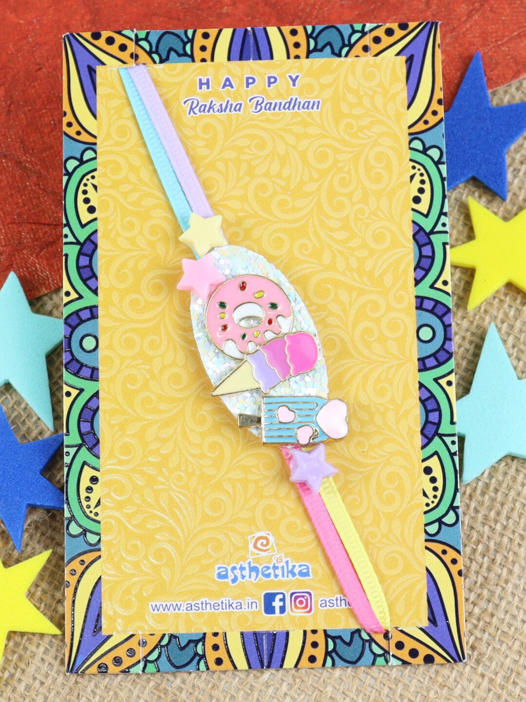 Asthetika Boys Icecream Charm Beaded Rakhi