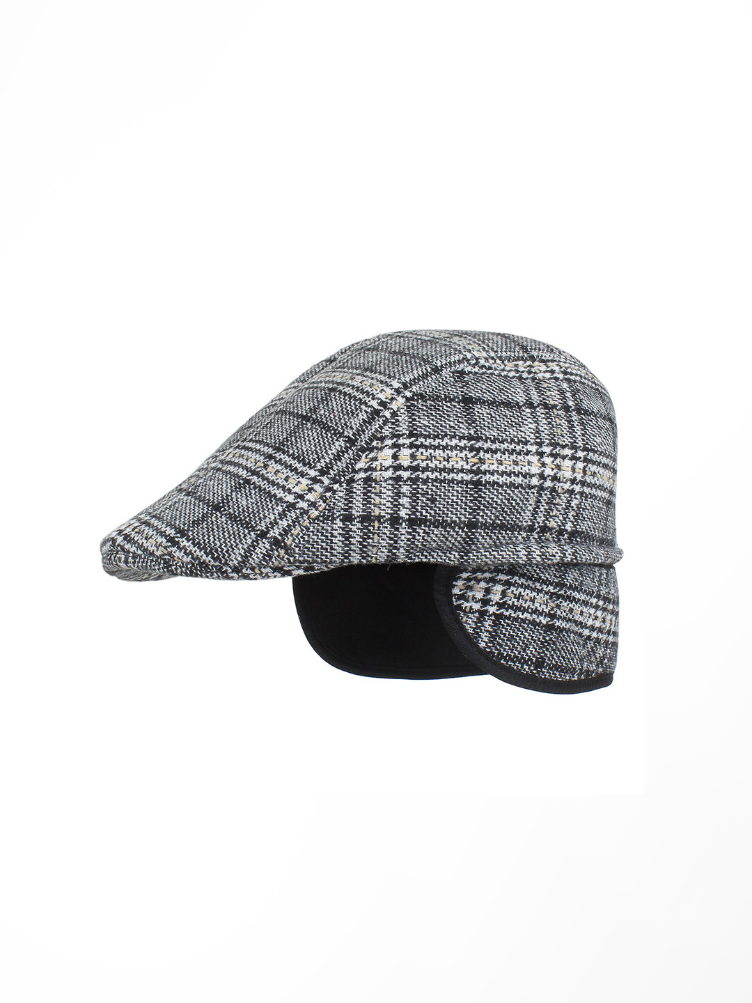 Zacharias Men Self Design Woollen Ascot Cap With Earmuff