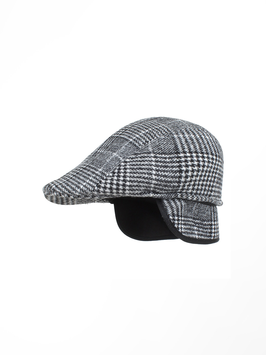 Zacharias Men Self Design Woollen Ascot Cap With Earmuff