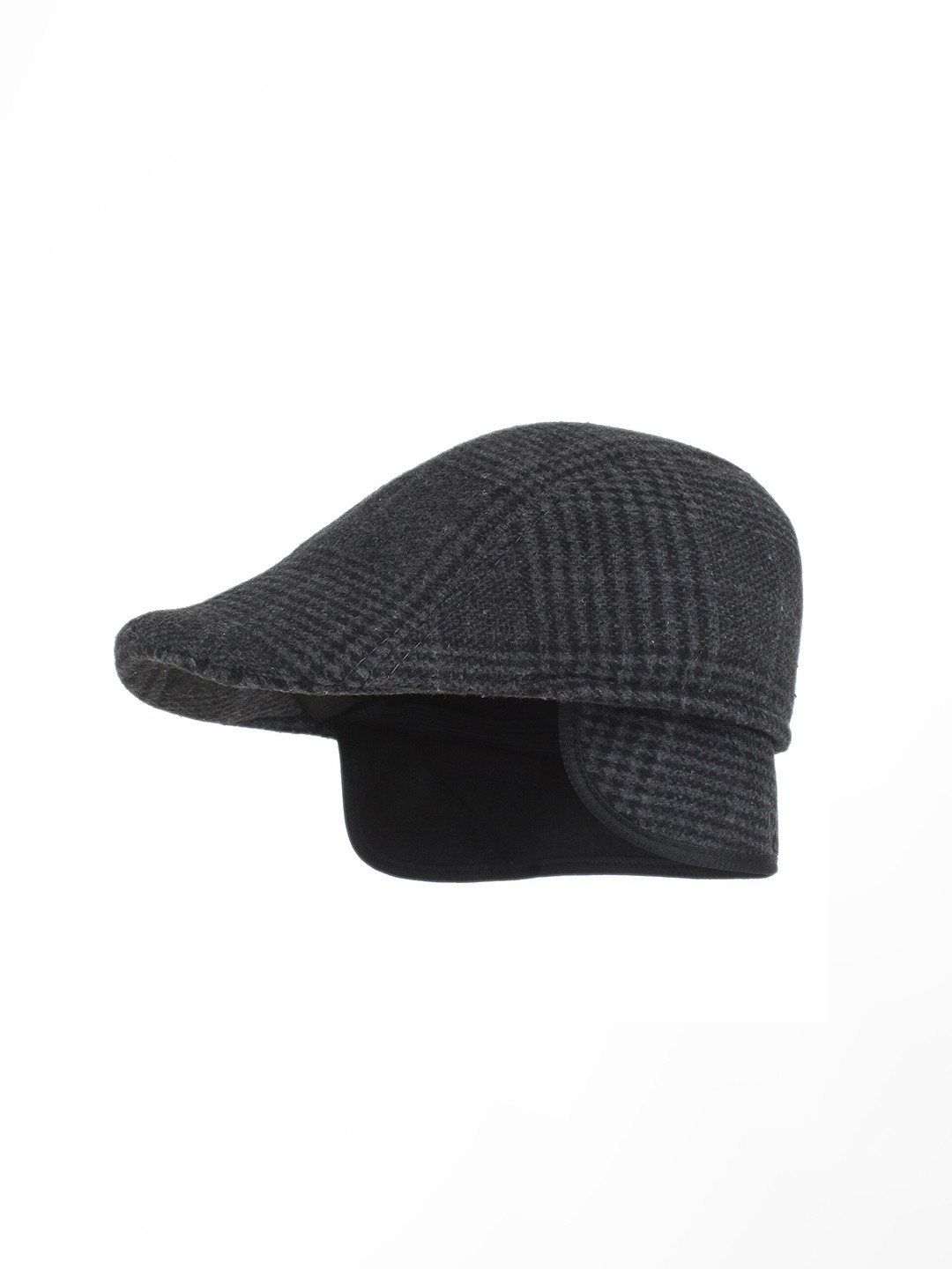Zacharias Men Self Design Woollen Ascot Cap With Earmuff