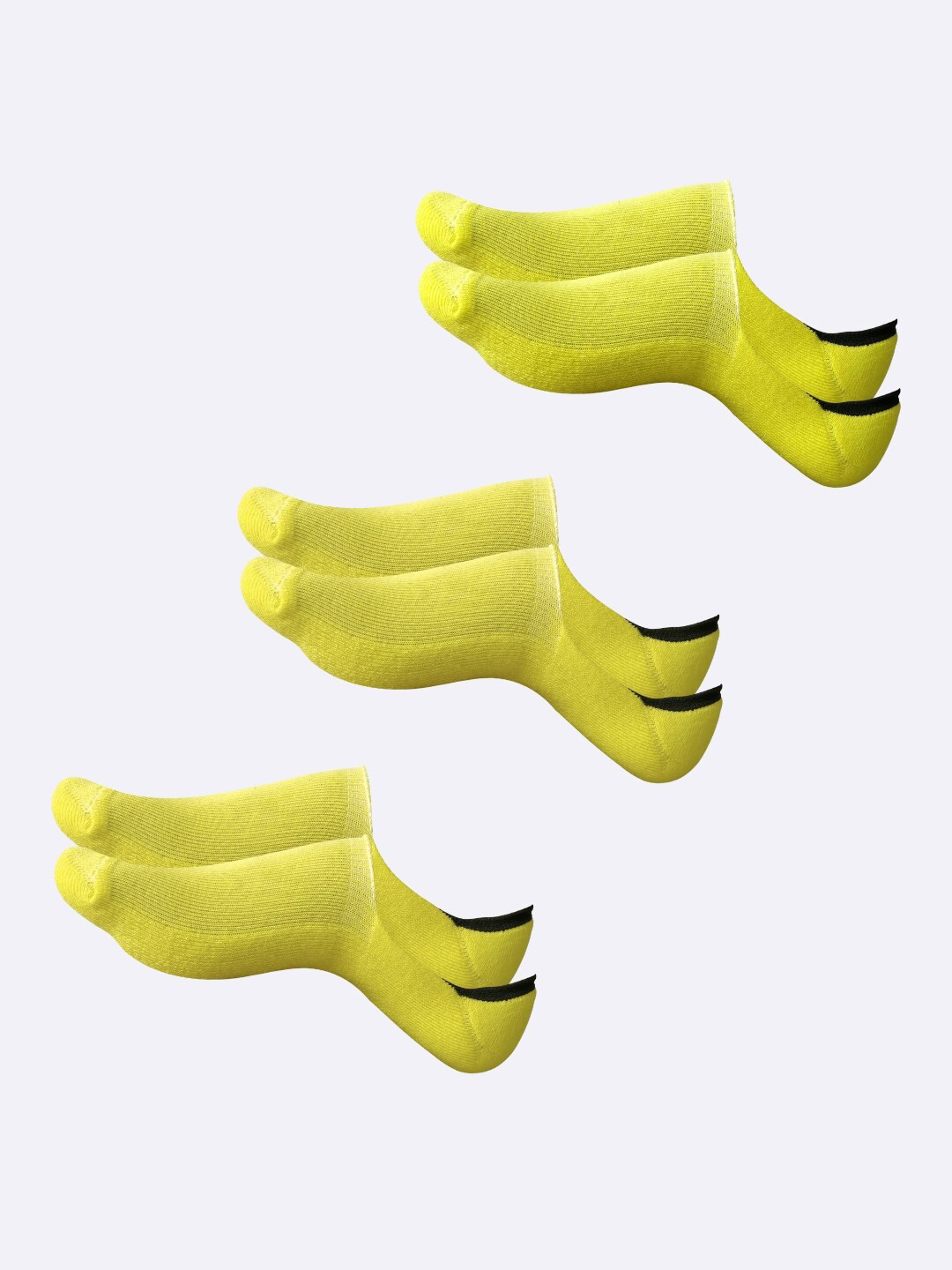 AIR GARB Pack Of 3 Cushioned Breathable Shoe-Liner Socks