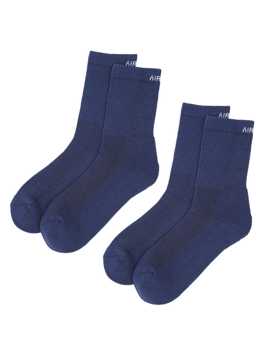 AIR GARB Pack of 2 Blue Color Crew Length Pure Cotton Breathable Socks