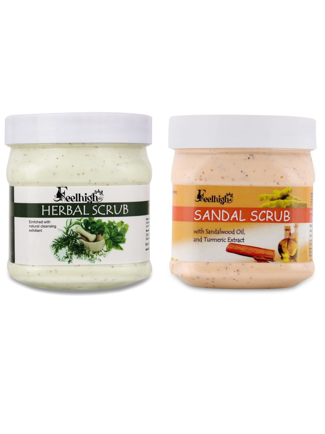 FEELHIGH Set Of 2 Herbal & Sandal Face Scrubs - 500 ml Each