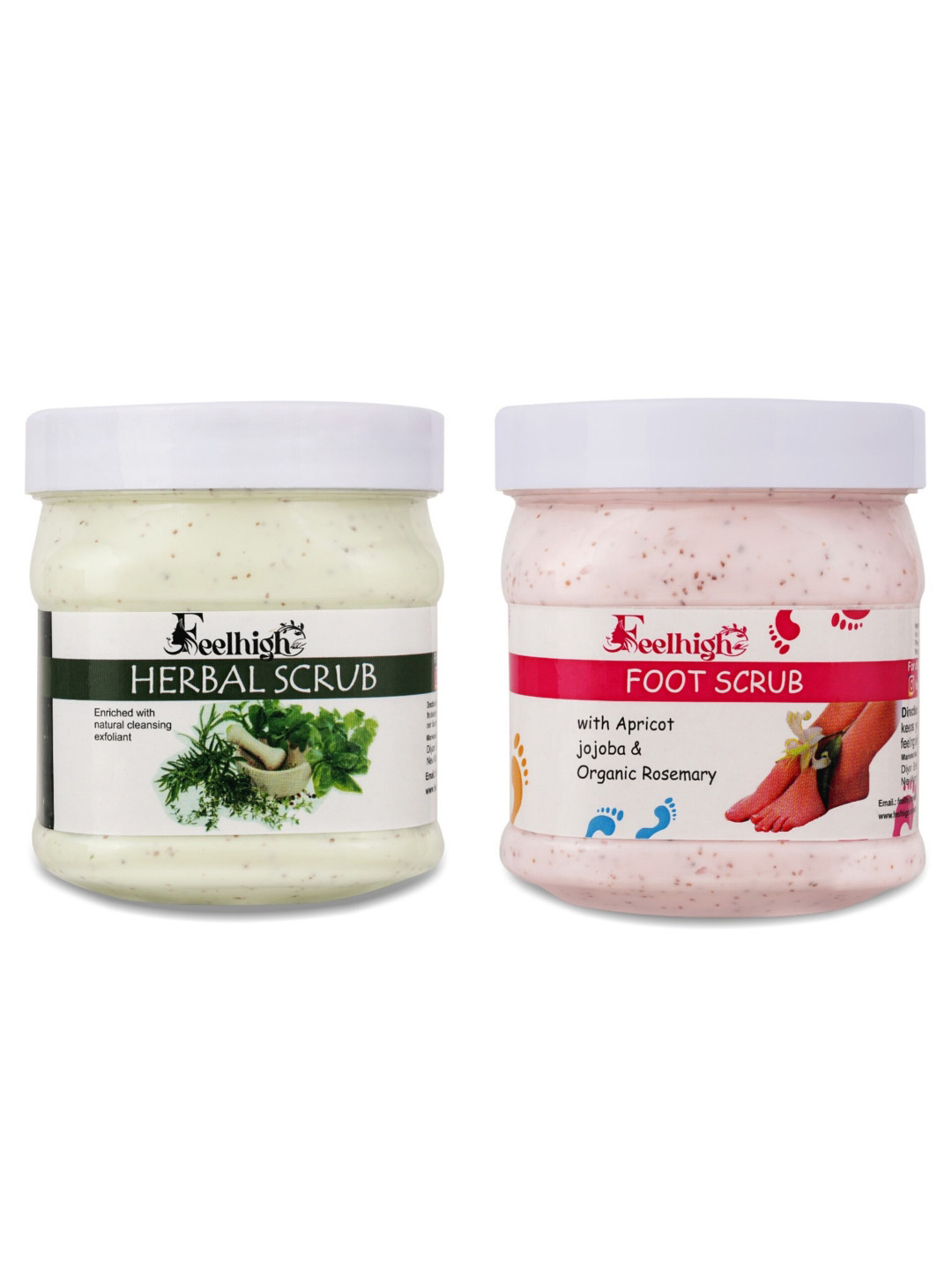 FEELHIGH Set Of 2 Herbal Scrub & Foot Scrub 500ml Each