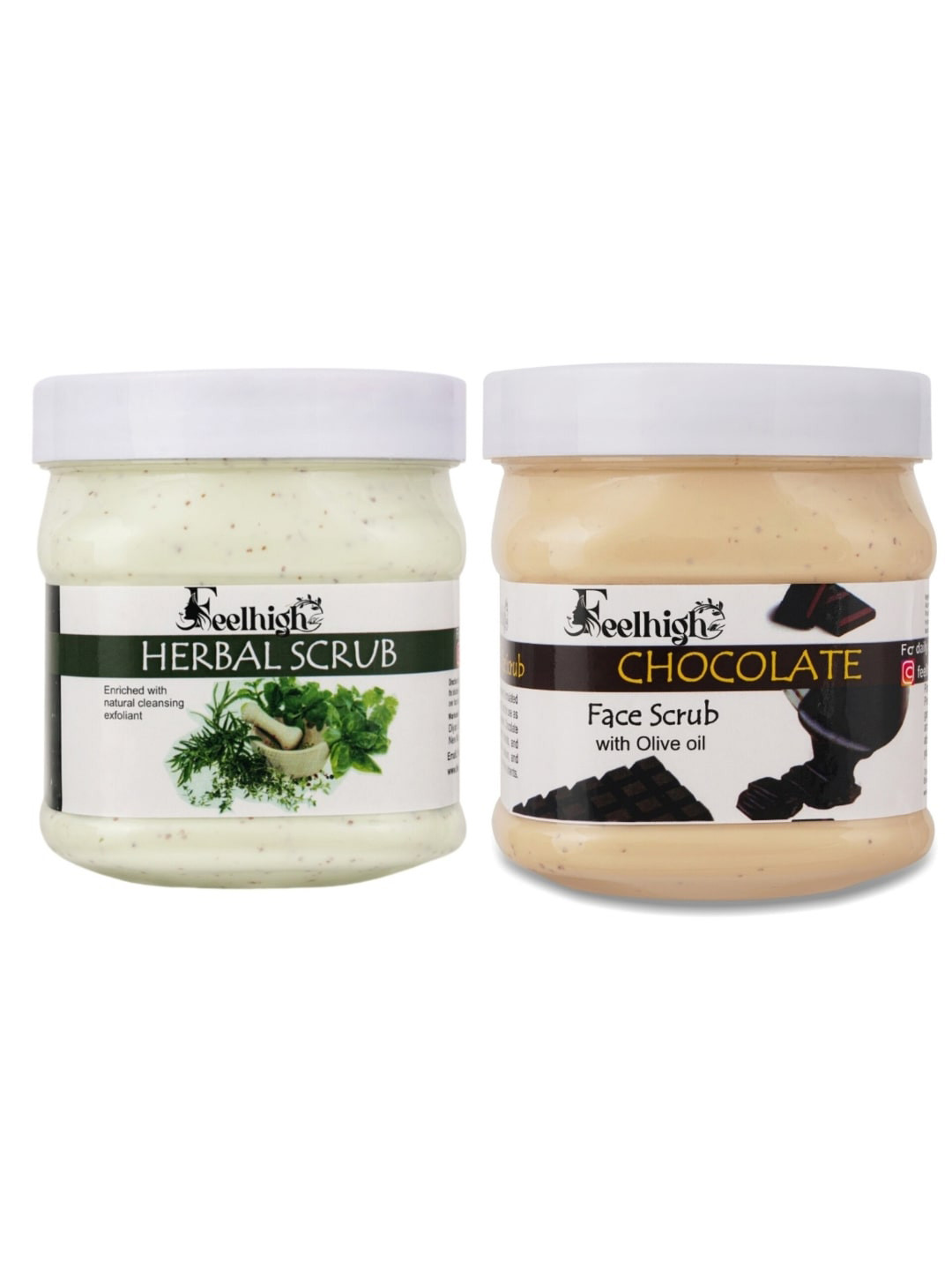 FEELHIGH Set Of 2 Herbal & Chocolate Scrub 500ml Each