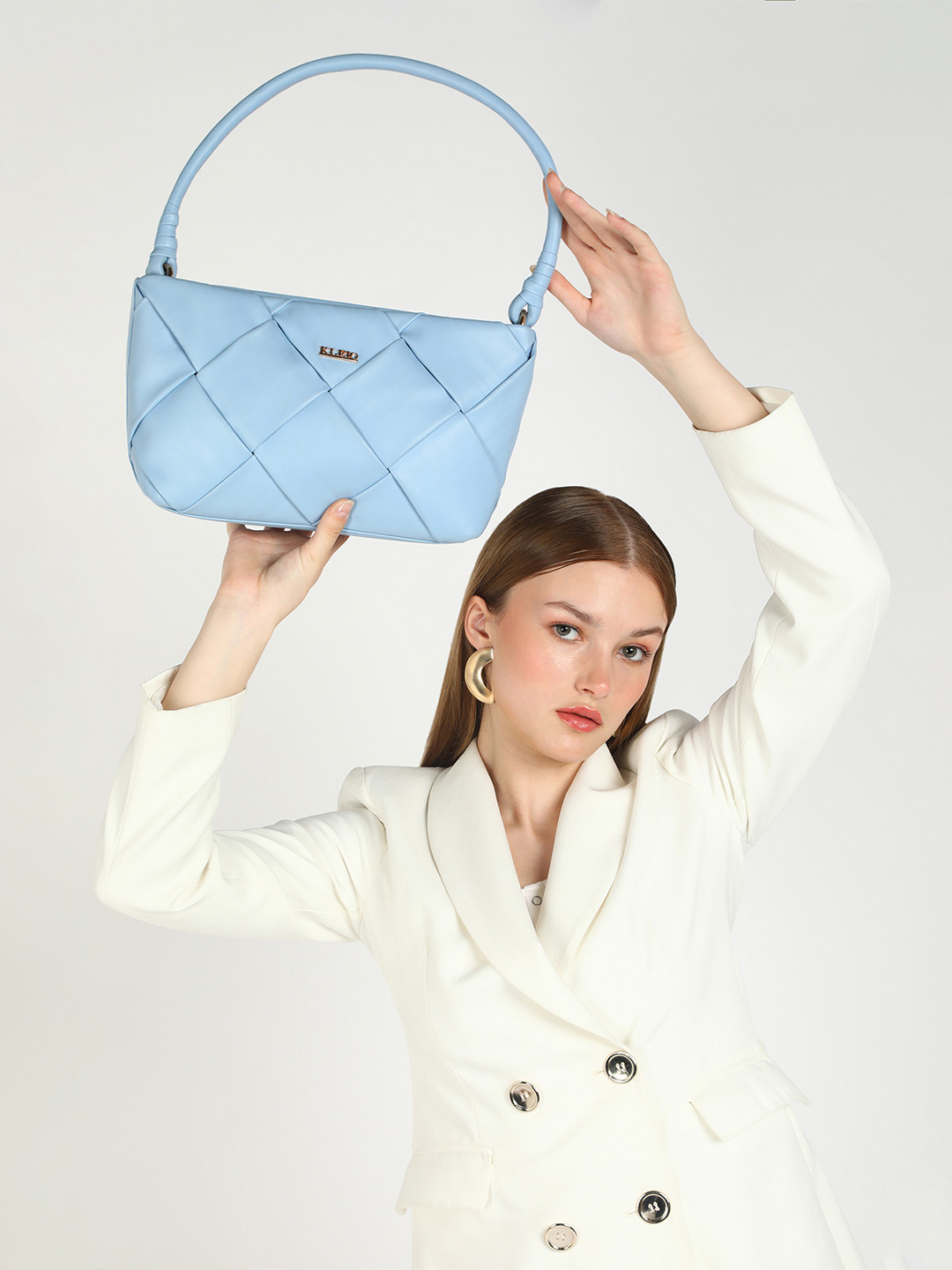 KLEIO Women Weave Design Structured Shoulder Bag