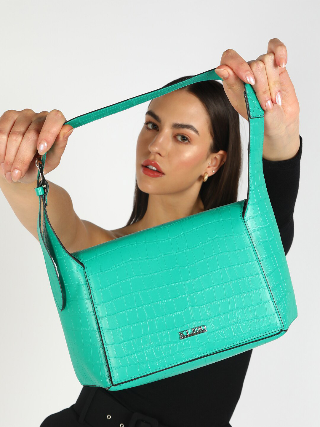 KLEIO Vegan Leather Trapeza Shoulder Handbag