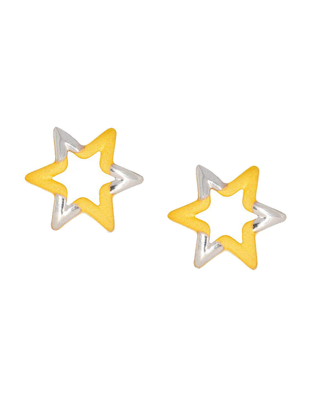 BHIMA 22KT Gold Star-Shaped Stud Earrings-1.61gm