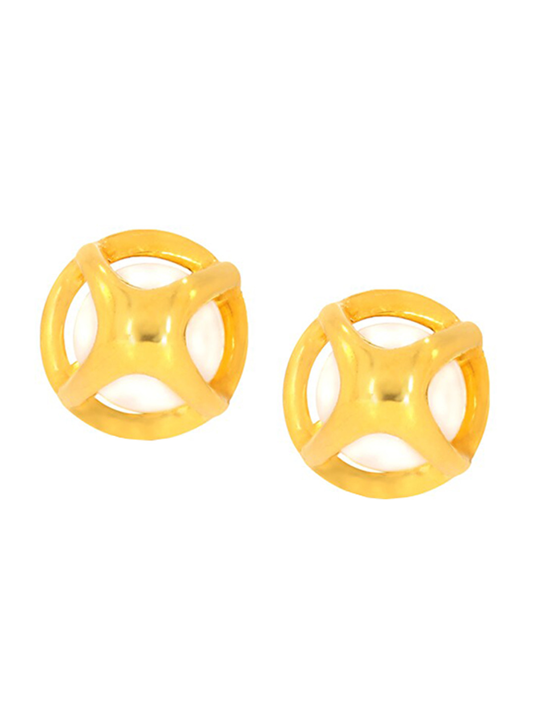 BHIMA 22K Hallmark 916 Purity Yellow Gold Umbrella Stone Stud
