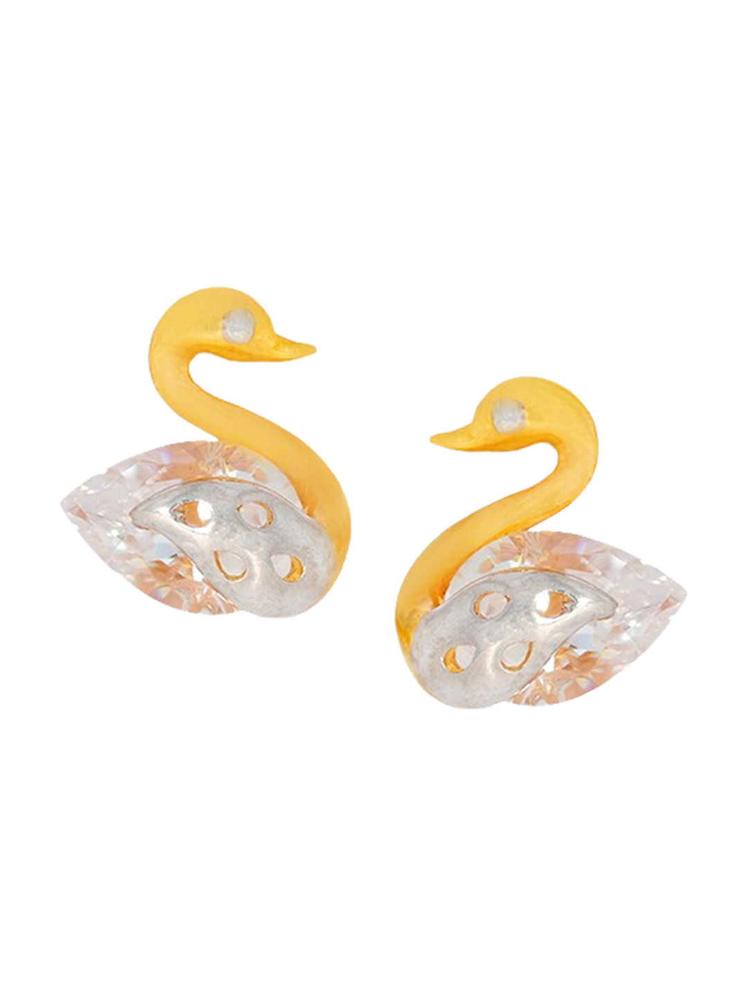 BHIMA 22K Hallmark 916 Purity Yellow Gold Duck Gold Stone Stud
