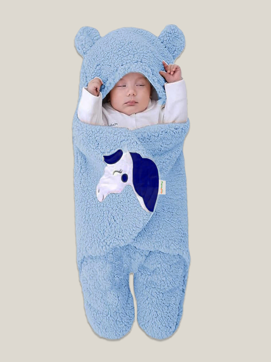 OyO Baby Blue & White Infants Kids Unicorn Blanket AC Room Baby Blanket