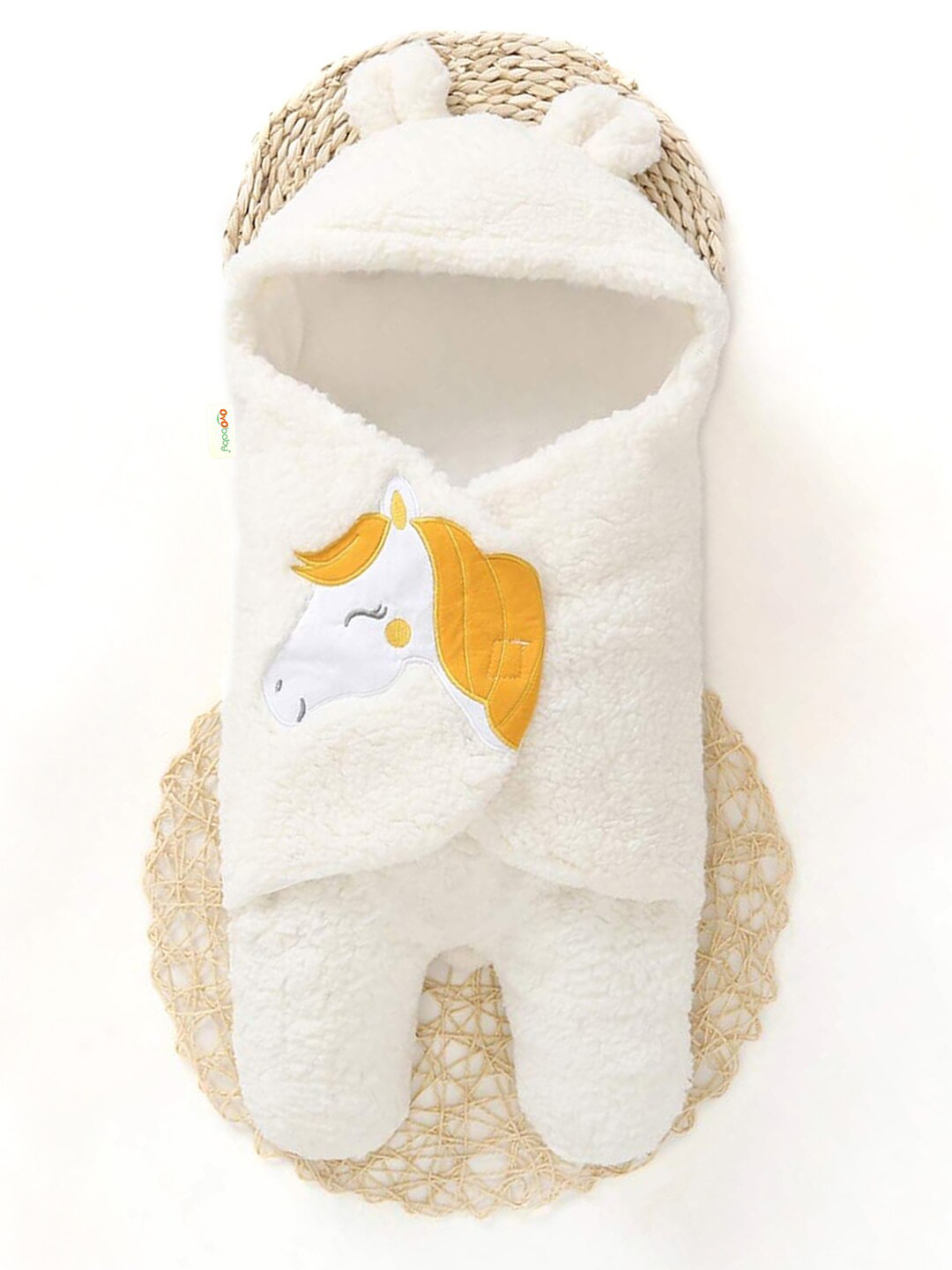 OyO Baby White & Yellow Infants Kids Unicorn Blanket AC Room Baby Blanket